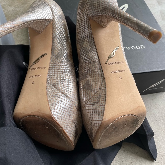 Brian Atwood Bambola snake platform pumps-worn once EUC! - Picture 5 of 5